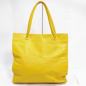 Chanel Vintage Big Coco Tote Bag in Yellow Lamb Skin